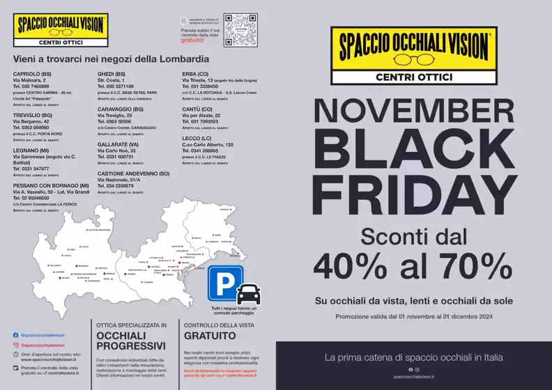 Volantino Spaccio Occhiali Vision a Pessano con Bornago | November black friday | 4/11/2024 - 1/12/2024