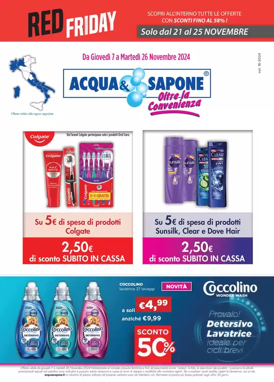 Volantino Acqua & Sapone a Monza | Red Friday | 4/11/2024 - 26/11/2024