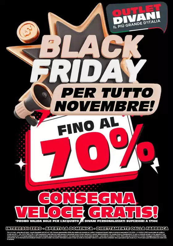 Volantino Outlet divani a Lissone | Black friday per tutto novembre! | 5/11/2024 - 31/12/2024