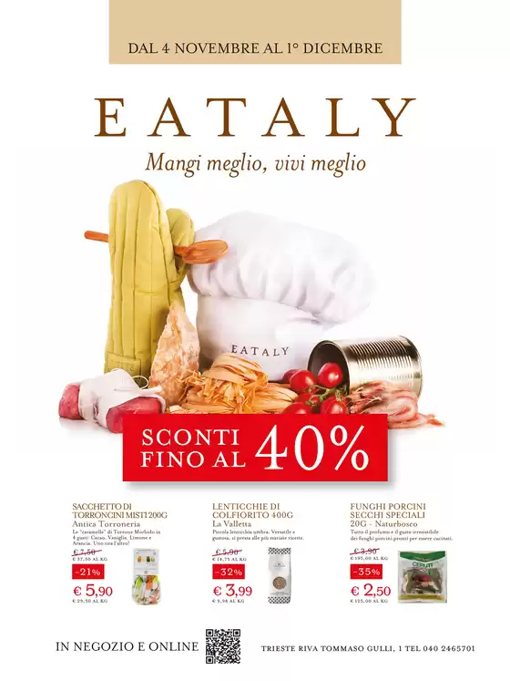 Volantino Eataly a Trieste | Magi miglio, vivi miglio | 5/11/2024 - 1/12/2024