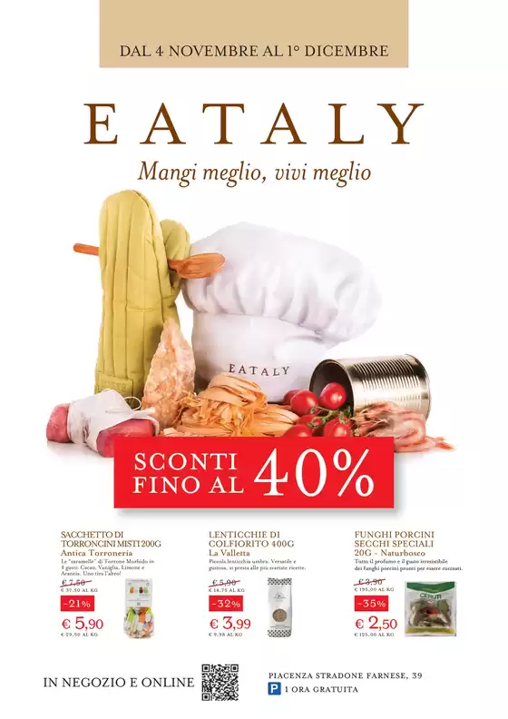 Volantino Eataly a Piacenza | Magi miglio, vivi miglio | 5/11/2024 - 1/12/2024