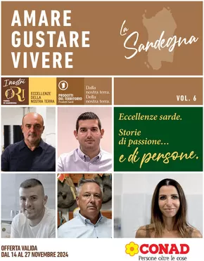 Volantino Conad a Trinità d'Agultu e Vignola | Amare gustare vivere | 14/11/2024 - 27/11/2024