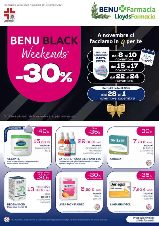 Volantino Lloyds Farmacia/BENU a Bergamo | Black weekends | 6/11/2024 - 1/12/2024