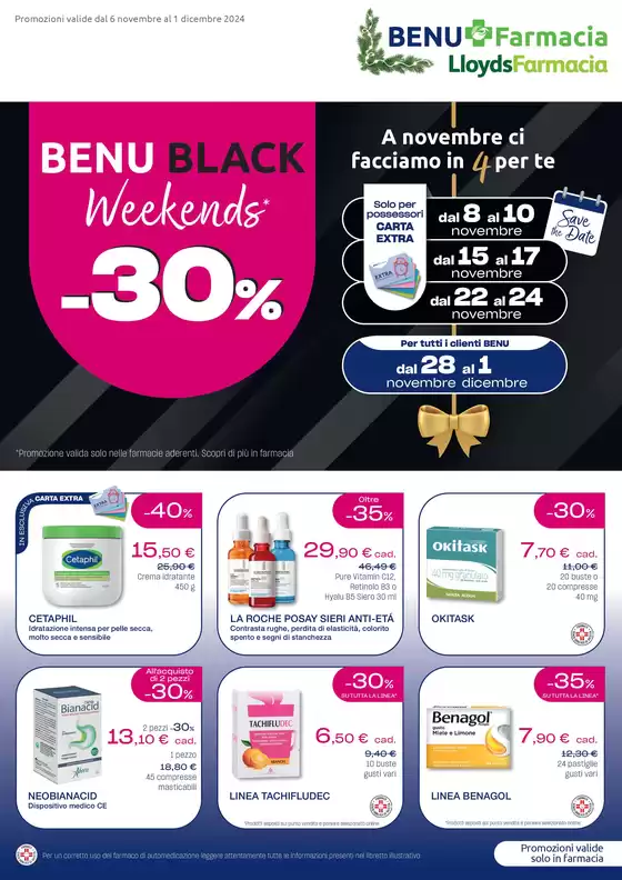 Volantino Lloyds Farmacia/BENU a Genova | Black weekends | 6/11/2024 - 1/12/2024