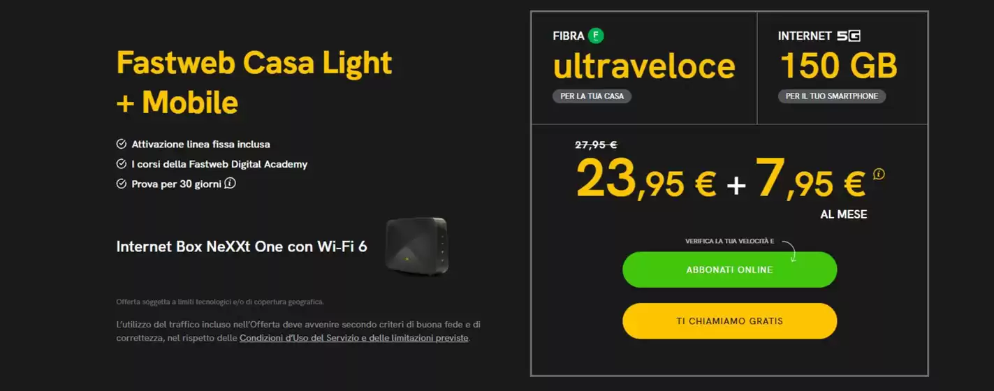 Volantino Fastweb a Genova | Casa Light + Mobile | 5/11/2024 - 30/11/2024