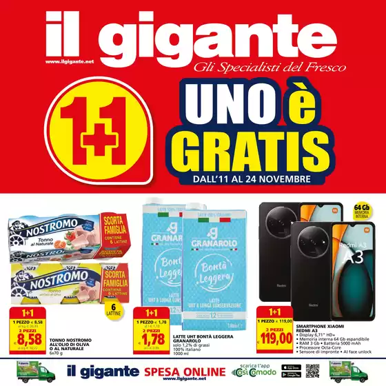 Volantino Il Gigante a Torino | 1+1 Uno è Gratis | 11/11/2024 - 24/11/2024