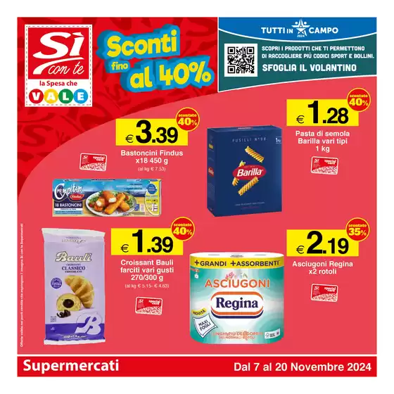 Volantino Si con te supermercati a Monte San Giusto | Sconti fino al 40% | 7/11/2024 - 20/11/2024