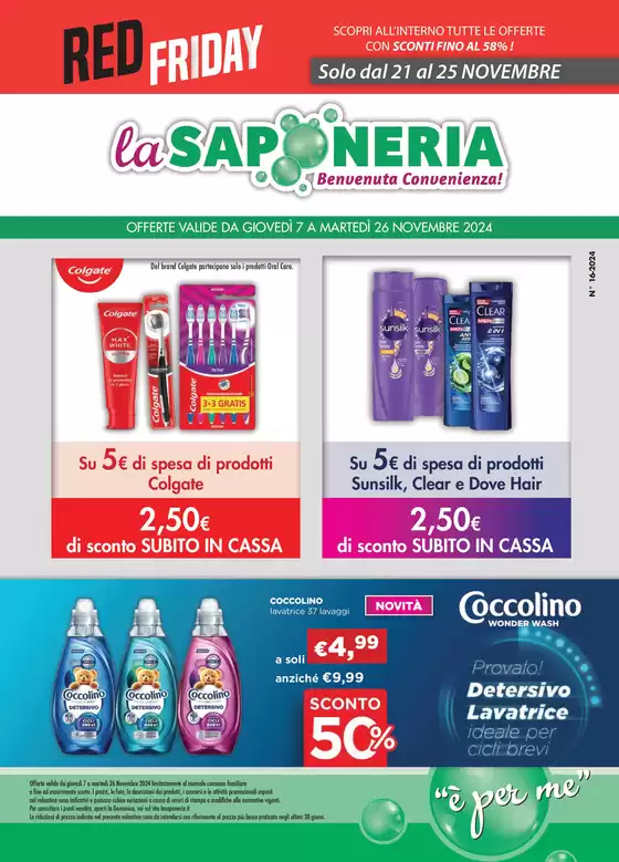 Volantino La Saponeria a San Vendemiano | Red Friday | 7/11/2024 - 26/11/2024