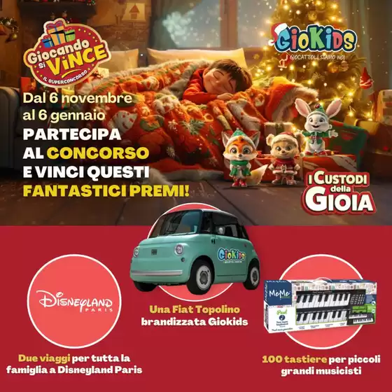 Volantino Giokids a L'Aquila | I custodi della gioia | 6/11/2024 - 6/1/2025