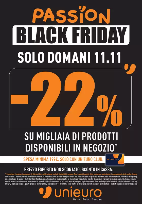 Volantino Unieuro a Taranto | Single Day da Unieuro! | 11/11/2024 - 11/11/2024