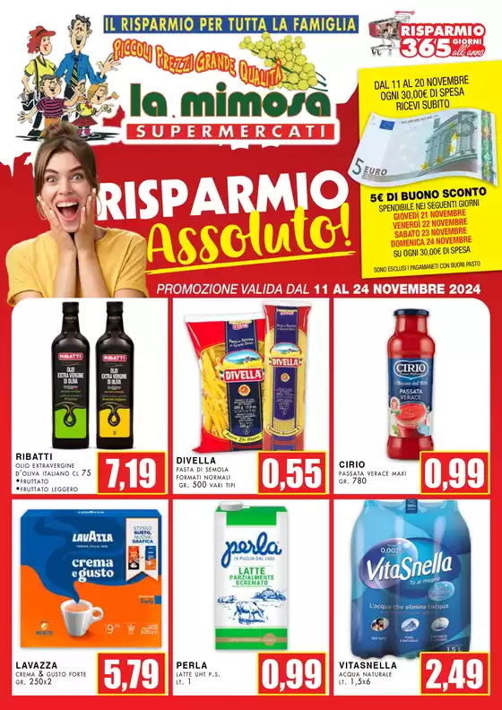 Volantino La Mimosa Supermercati a San Giuseppe Vesuviano | Risparmio Assoluto | 11/11/2024 - 24/11/2024