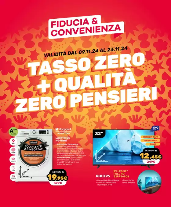 Volantino Fiducia & Convenienza | Tasso zero + qualita zero pensieri | 11/11/2024 - 23/11/2024