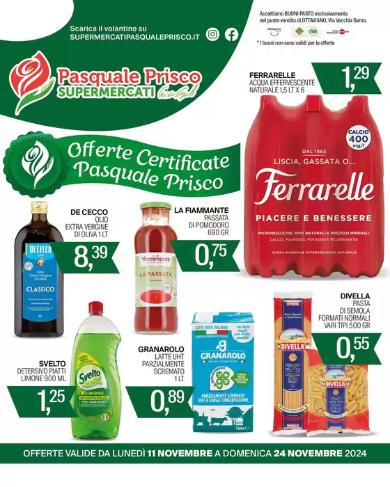 Volantino Supermercati Prisco a Ottaviano | Offerte certificate  | 11/11/2024 - 24/11/2024