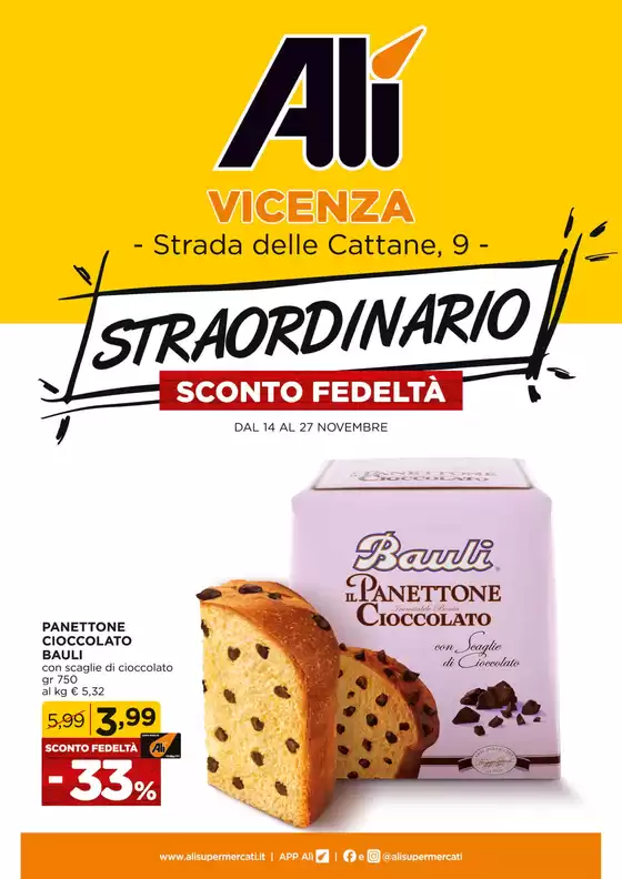 Volantino Alì e Alìper a Vicenza | Sconto fedeltà | 14/11/2024 - 27/11/2024