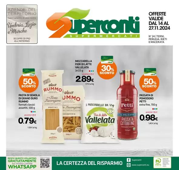 Volantino Superconti a Acquasparta | La certezza del risparmio | 14/11/2024 - 27/11/2024