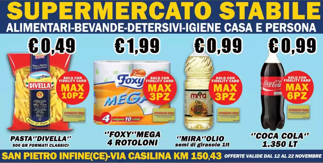 Volantino Supermercati Stabile a San Pietro Infine | Offerte valide dal 12 al 22 novembre 2024 | 12/11/2024 - 22/11/2024