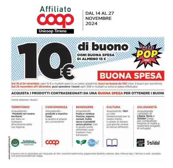 Volantino Coop a Ladispoli | Prezzi pop | 14/11/2024 - 27/11/2024