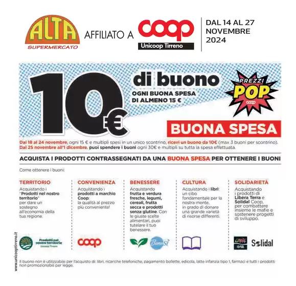 Volantino Coop a Formello | Prezzi pop | 14/11/2024 - 27/11/2024