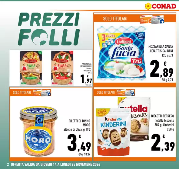 Volantino Conad a L'Aquila | PREZZI FOLLI | 14/11/2024 - 25/11/2024