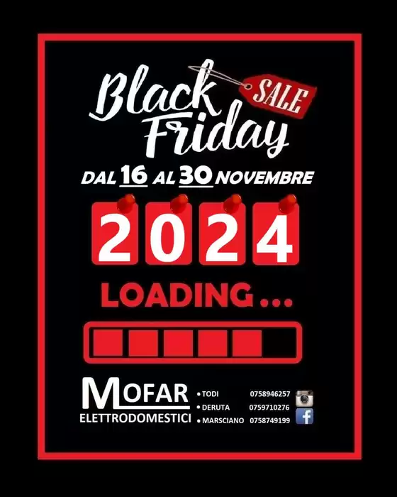 Volantino Mofar Elettrodomestici a Deruta | Black friday | 12/11/2024 - 30/11/2024