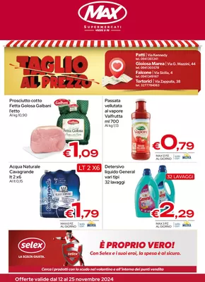 Volantino Max Supermercati a Gioiosa Marea | Taglio al prezzo  | 12/11/2024 - 25/11/2024