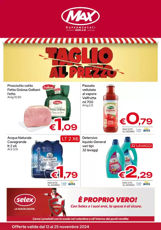 Volantino Max Supermercati a Agrigento | Taglio al prezzo  | 12/11/2024 - 25/11/2024