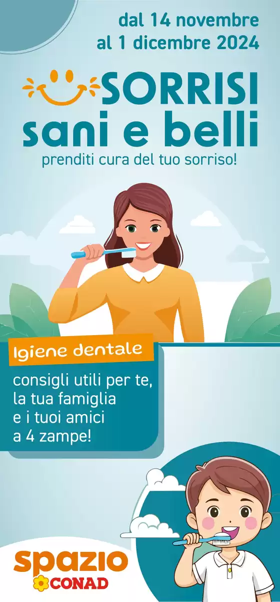 Volantino Spazio Conad a L'Aquila | SORRISI SANI E BELLI | 14/11/2024 - 1/12/2024