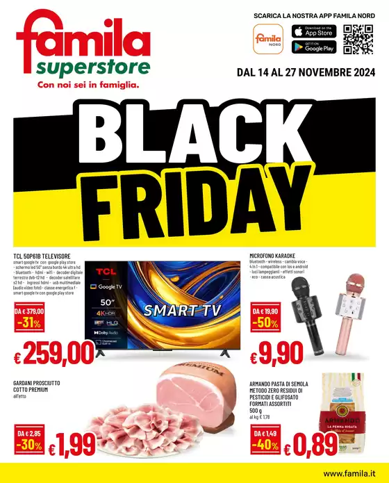 Volantino Famila Superstore a Parma | Black friday | 14/11/2024 - 27/11/2024