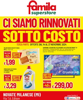 Volantino Famila Superstore a Milano | Sottocosto  | 14/11/2024 - 27/11/2024