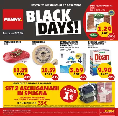 Volantino PENNY a Sarnico | Black Days! | 21/11/2024 - 27/11/2024