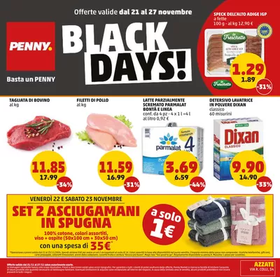 Volantino PENNY a Azzate | Black Days! | 21/11/2024 - 27/11/2024