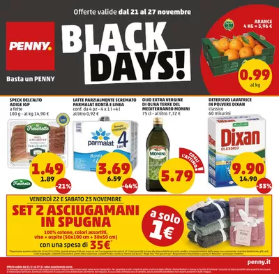 Volantino PENNY a Milano | Black Days! | 21/11/2024 - 27/11/2024