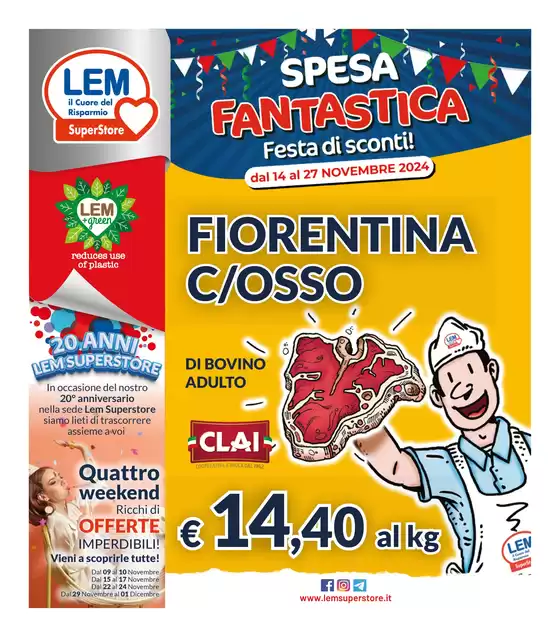 Volantino Lem SuperStore a Dozza | Festa di sconti! | 14/11/2024 - 27/11/2024