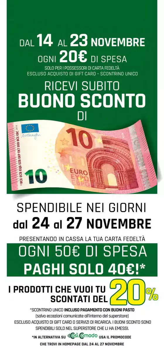 Volantino Famila Superstore a Campobasso | Tanti prodotti scontati del 20% e oltre | 14/11/2024 - 23/11/2024