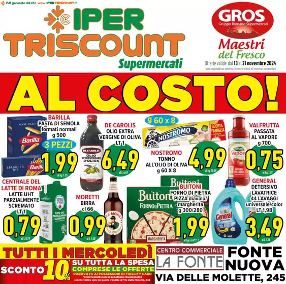 Volantino Iper Triscount a Fonte Nuova | Al costo | 13/11/2024 - 21/11/2024