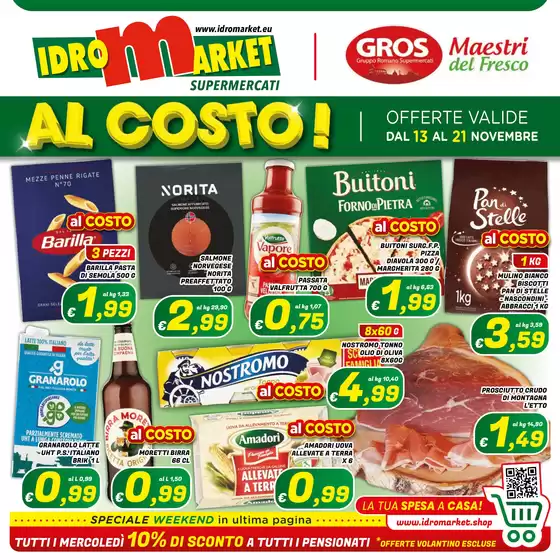 Volantino Idromarket a Fiumicino | Al costo | 13/11/2024 - 21/11/2024