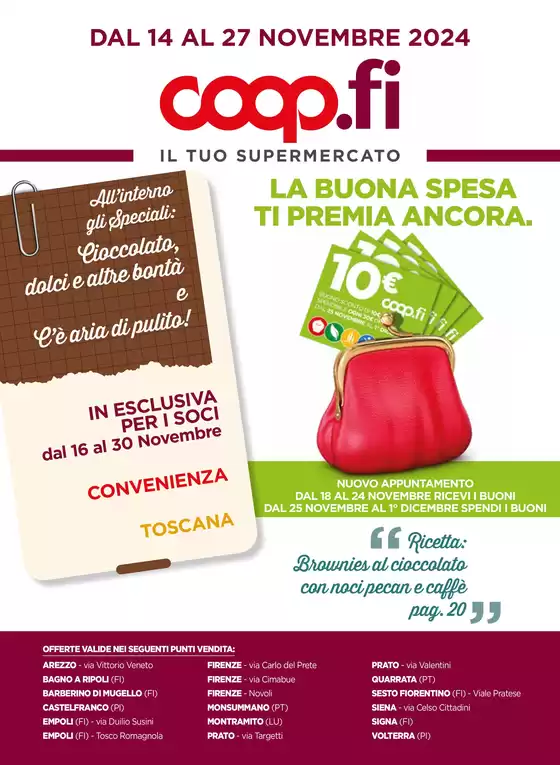 Volantino Coop a Bagno a Ripoli | LA BUONA SPESA TI PREMIA ANCORA | 14/11/2024 - 27/11/2024