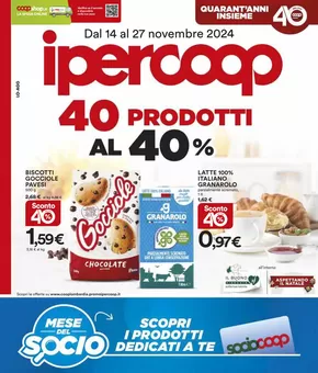 Volantino Ipercoop a Milano | 40 Prodotti al 40% | 14/11/2024 - 27/11/2024