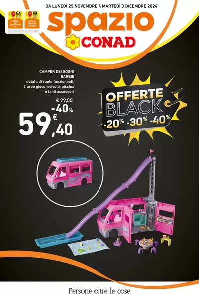 Offerte di Iper e super a Motta di Livenza | Offerte Black -20% -30% -40% in Spazio Conad | 25/11/2024 - 3/12/2024