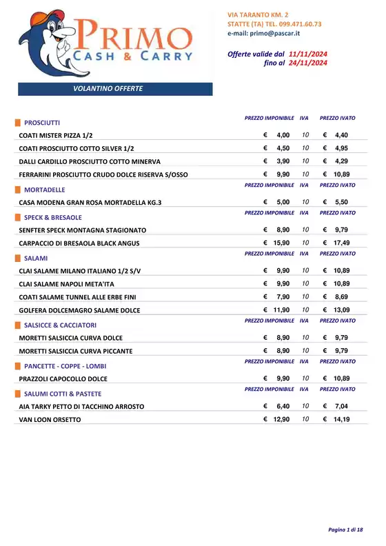 Volantino Pascar a Taranto | Offerte valide dal 11/11 fino al 24/11/2024 | 13/11/2024 - 24/11/2024