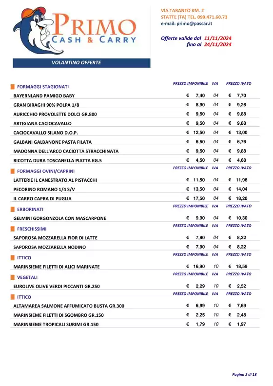 Volantino Pascar a Taranto | Offerte valide dal 11/11 fino al 24/11/2024 | 13/11/2024 - 24/11/2024