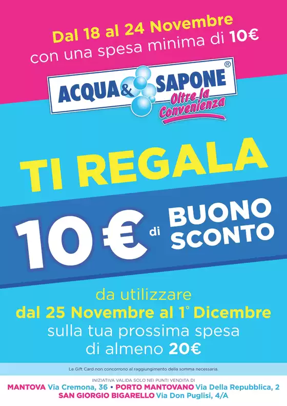 Volantino Acqua & Sapone a Mantova | Ti Regala | 18/11/2024 - 24/11/2024