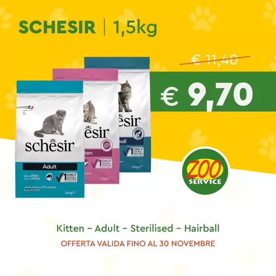 Volantino Zoo Service | 3 offerte speciali per il tuo gatto | 14/11/2024 - 30/11/2024