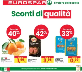 Volantino Eurospar a Castelnuovo Rangone | Sconti di qualità  | 14/11/2024 - 27/11/2024