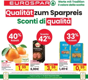 Volantino Eurospar a Bolzano | Sconti di qualità  | 14/11/2024 - 27/11/2024