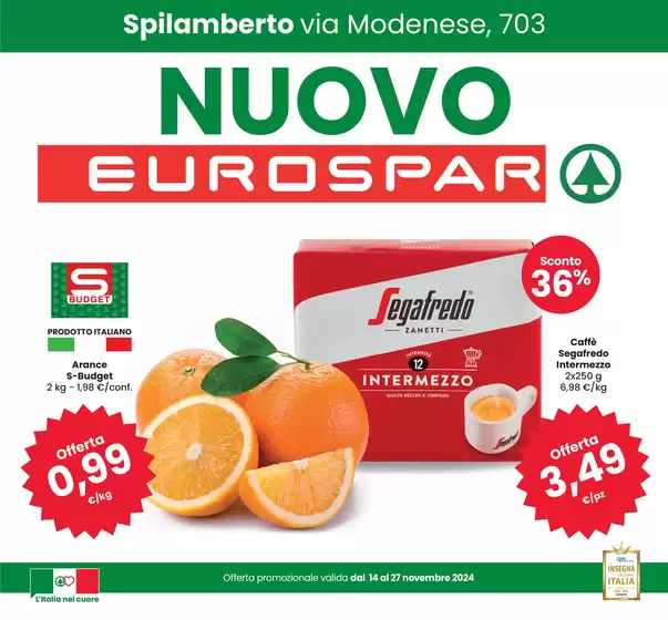 Volantino Eurospar a Spilamberto | Nuovo Eurospar | 14/11/2024 - 27/11/2024