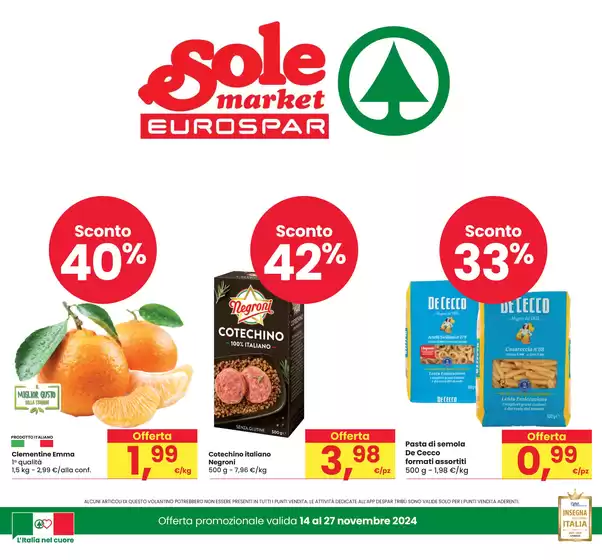 Volantino Eurospar a Treviso | Sconti di qualità  | 14/11/2024 - 27/11/2024