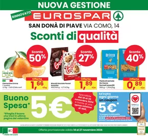 Volantino Eurospar a San Donà di Piave | Sconti di qualità  | 14/11/2024 - 27/11/2024