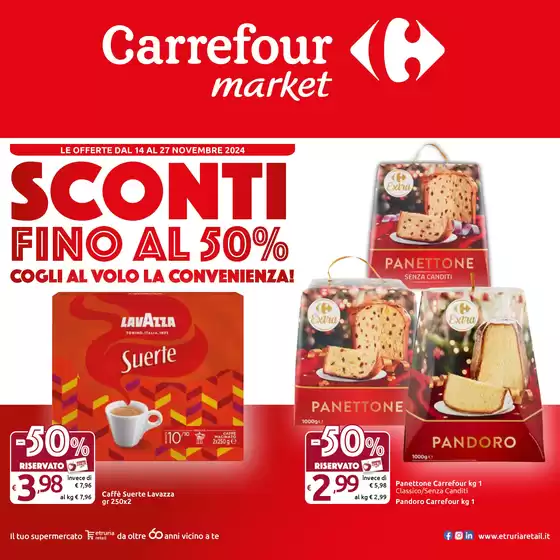 Volantino Carrefour Market a Siena | Sconti fino al 50% | 14/11/2024 - 27/11/2024