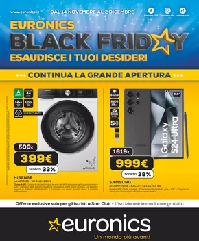 Offerte di Elettronica a Verrès | Black friday continua la grande apertura in Euronics | 14/11/2024 - 2/12/2024